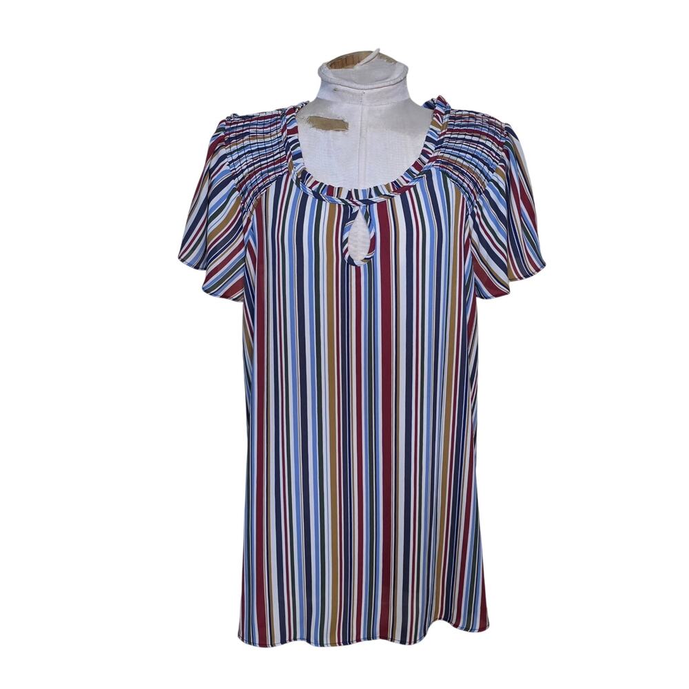 Striped colorfulmEst 1946 Womens‎ Short Sleeve Top blouse plus Size 18/20